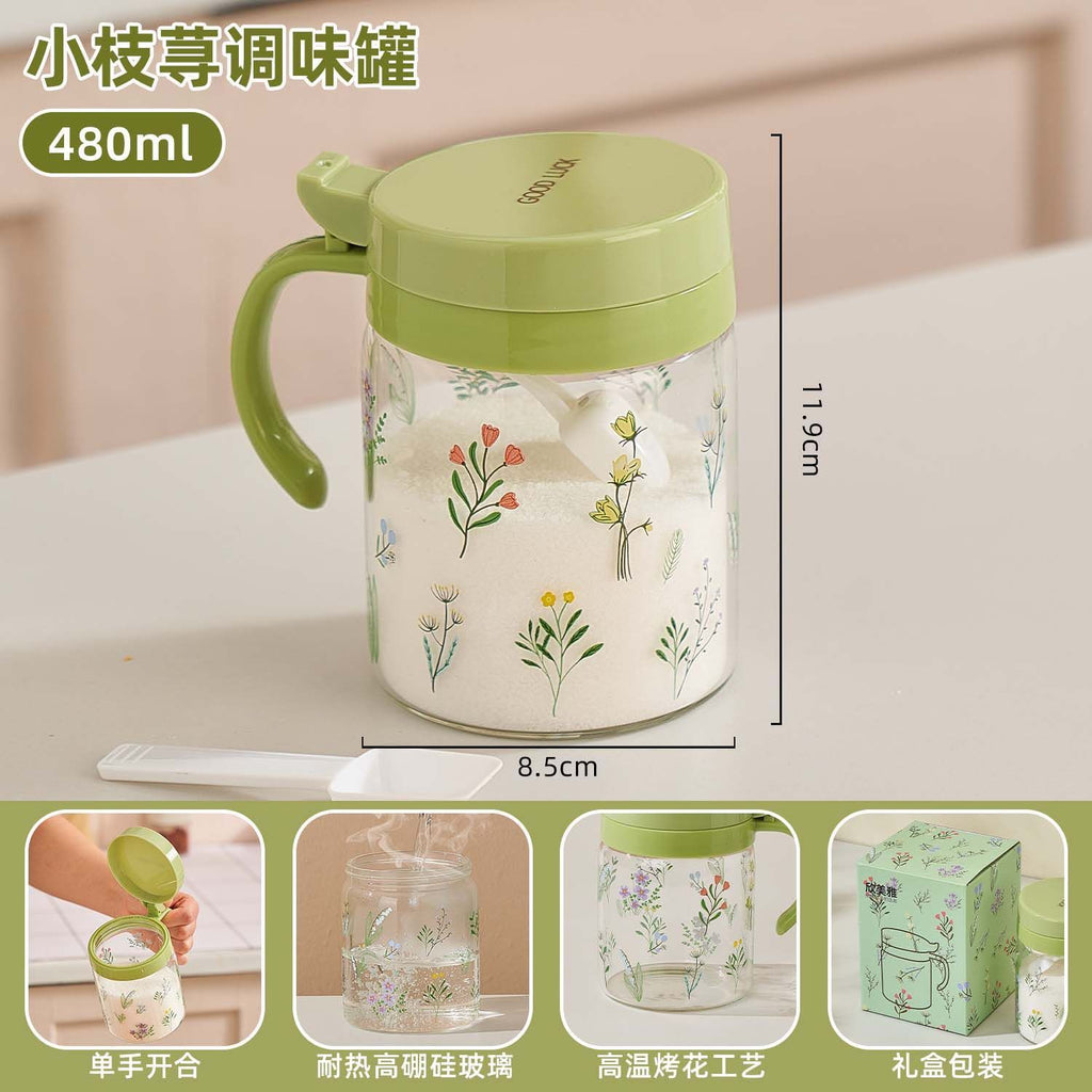 Kitchen Seasoning Box Household Combination Seasoning Jar Large Capacity Borosilicate Glass Salt Jar Seasoning Bottle Msg Seasoning Box