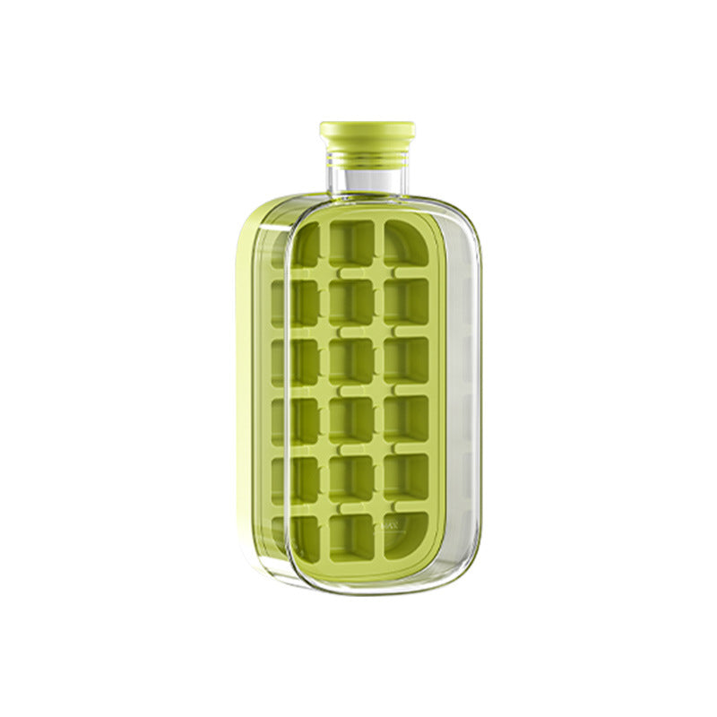 Press Ice Tray Ice Cube Mold Food Grade Household Silicone Ice Box Double-Layer Ice Making Without Opening the Lid Easy to Release Curling Ice