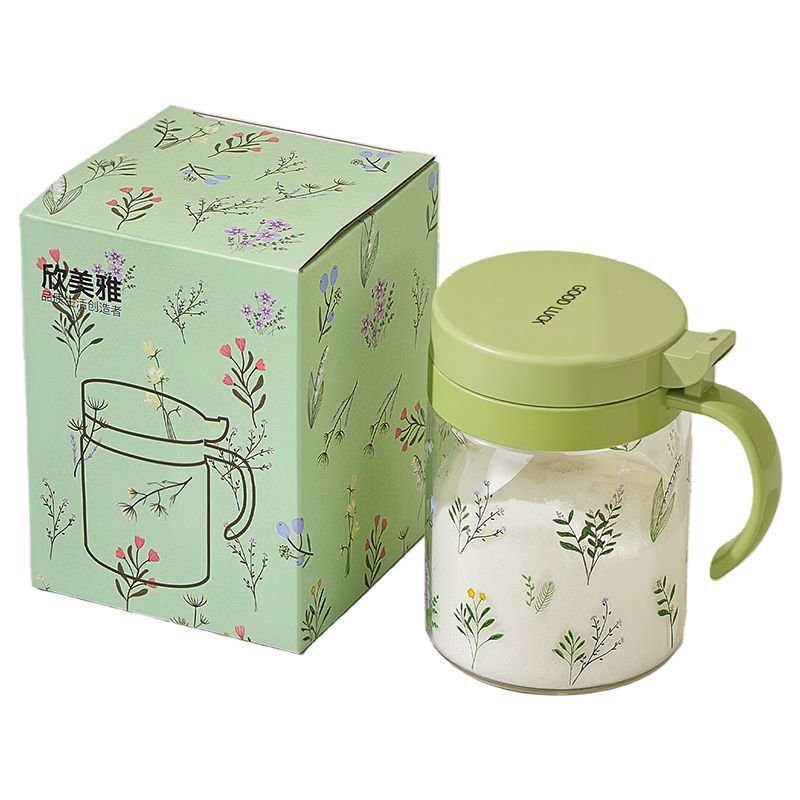 Kitchen Seasoning Box Household Combination Seasoning Jar Large Capacity Borosilicate Glass Salt Jar Seasoning Bottle Msg Seasoning Box